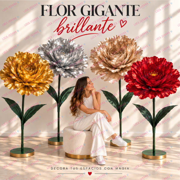 Producto - Flor Brillosa de Tela Gigante - 0