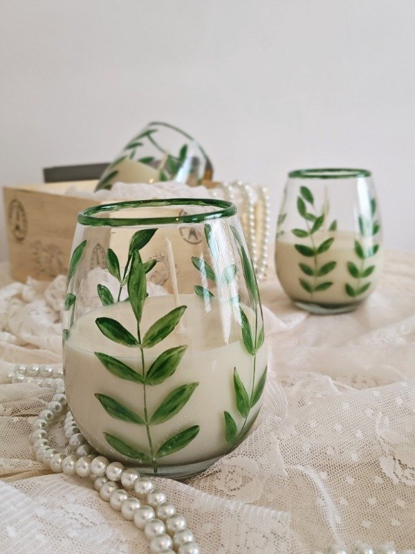 Producto - Vela en vaso Bombe - Monocromática Green