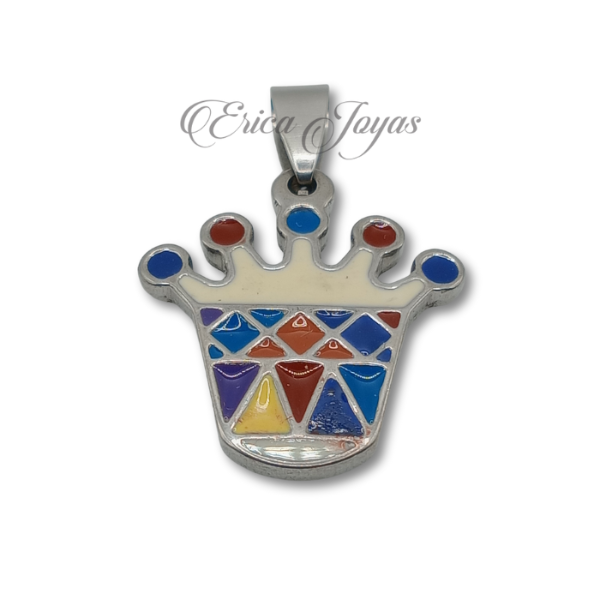 Producto - Dije macizo Corona esmaltado color (LBDM0060)