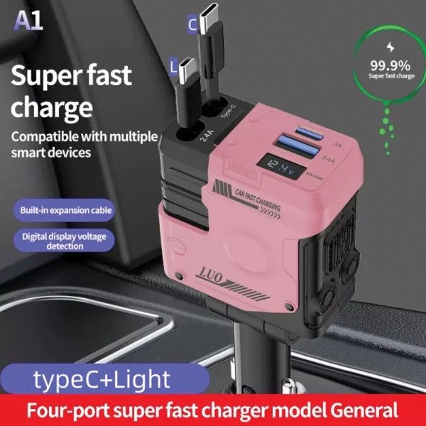 Producto - CG216 CARGADOR DE AUTO 4 EN 1 PREMIUM PRO