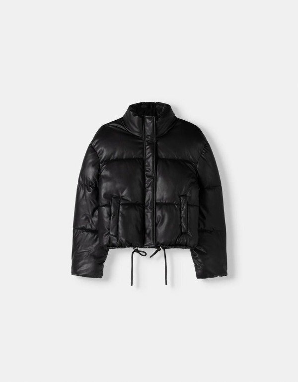 Producto - Cazadora Puffy efecto piel Bershka