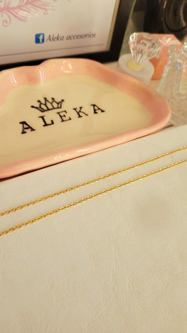 Producto - Cadena espejo(50cm)de acero dorado - 3