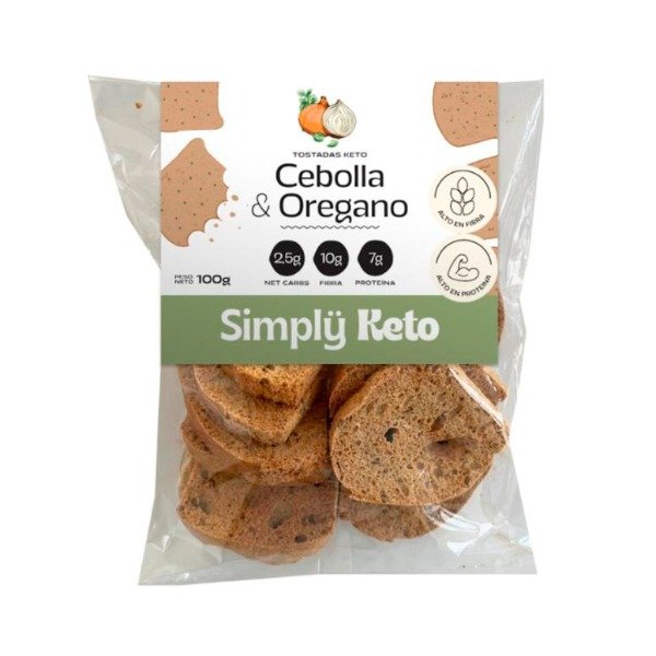Producto - Tostadas Keto Cebolla y Oregano x 100g SIMPLY KETO