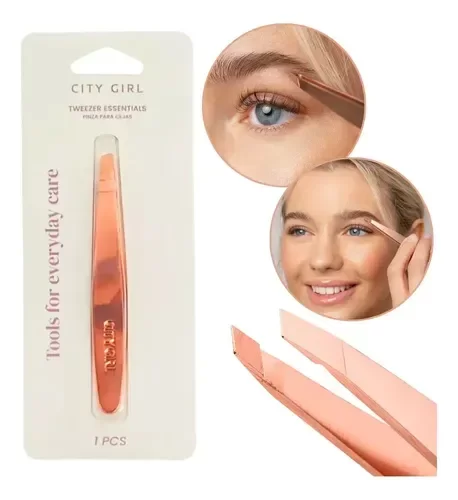 Producto - Pinza Depilar Profesional Diagonal Bronce Acerobronce City Girl