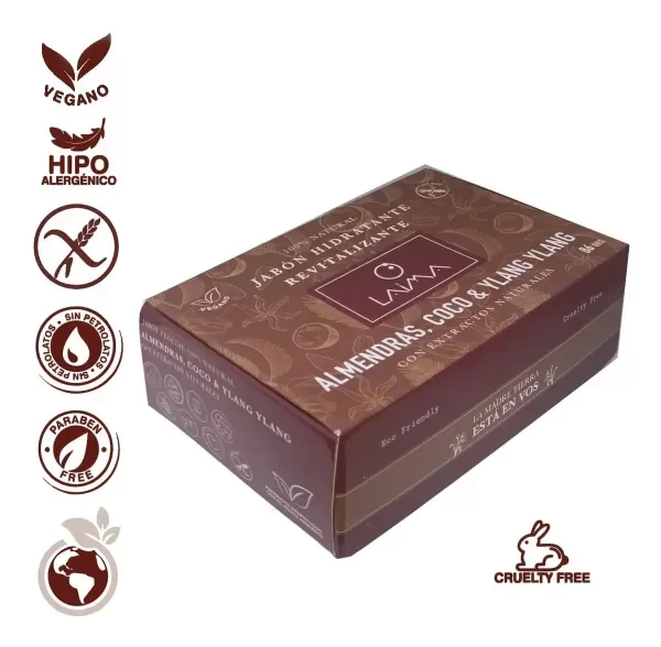 Producto - JABON HIDRATANTE REVITALIZANTE - Almendras,coco,ylang ylang LAIMA - 86 g