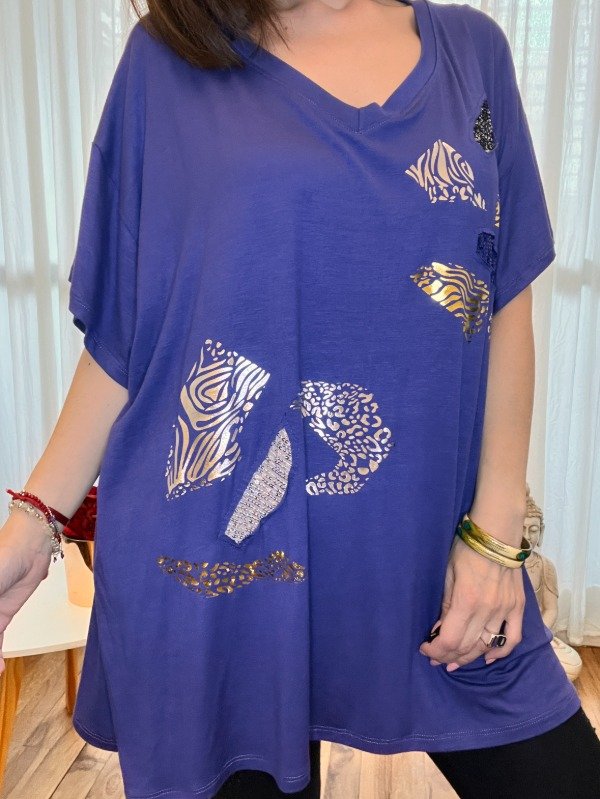 Producto - Remerones Metalizados Amplios Universal Grandes - Tipo Italianos Azul