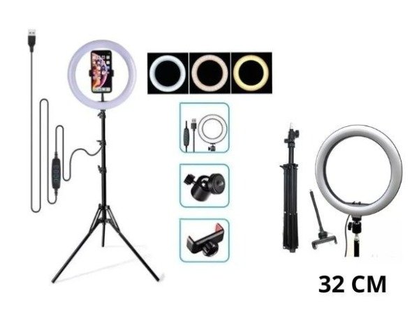 Producto - PANEL LED FOTOGRAFIA FRIO CALIDO KIT ARO 32CM + TRIPODE