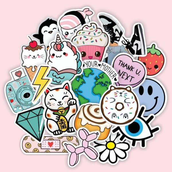 Producto - Pack 20 Stickers Vinilo Uv Premium - Random Kawaii