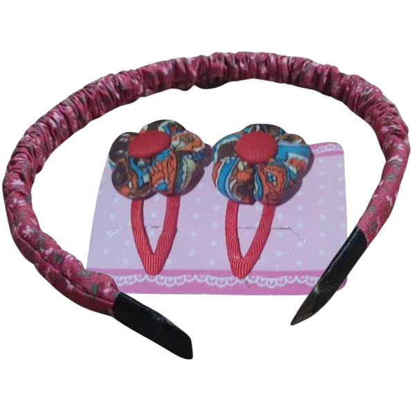 Producto - Combo Encanto Floral: Vincha Y Hebillas Con Flor Mujer Niña - 1