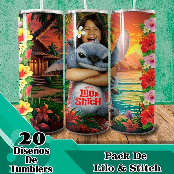 Producto - Diseños Digitales / Plantillas Para Tumblers De Lilo Y Stitch