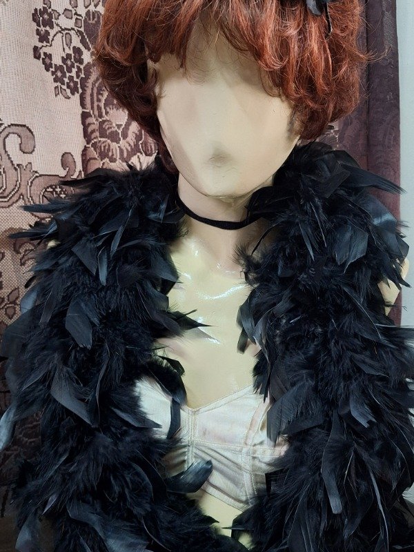 Producto - Boa de plumas negras 1.60mts - 2