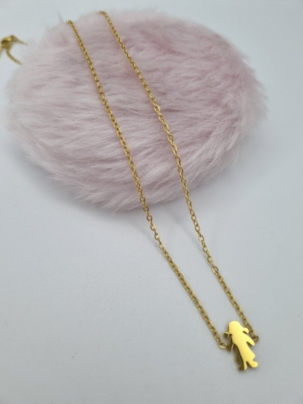 Producto - Cadena acero dorado dije nena dor