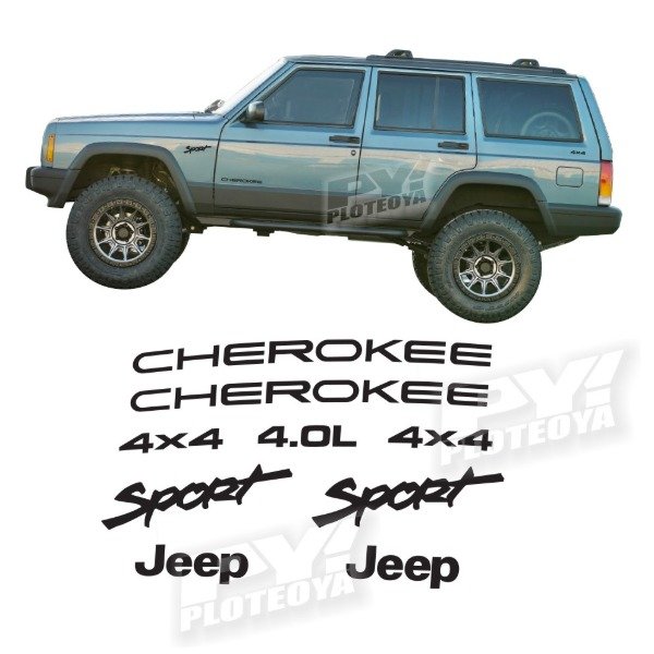 Producto - 9 calcos para Jeep cherokee kit sport 4.0 4x4 Ploteoya