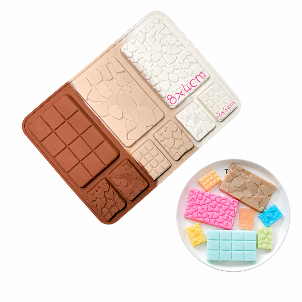 Producto - MOLDE SILICONA 1 TABLETA GRANDE + 6 TABLETAS CHICOS