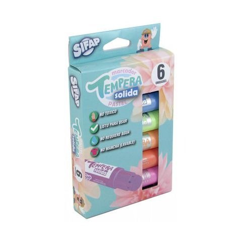 Producto - TEMPERA SOLIDA PASTEL X 6 UNIDADES SIFAP