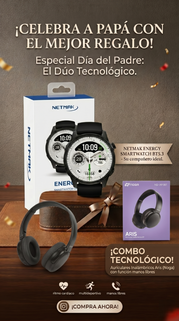 Producto - Reloj Netmak Energy + Auricular BT NOGA Aris