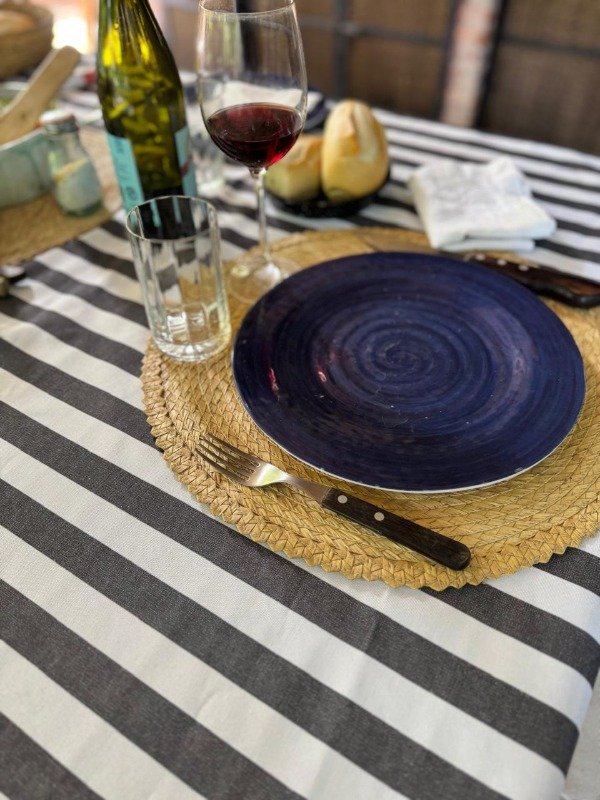 Producto - MANTEL ANTIMANCHAS RAYAS GRAFITO