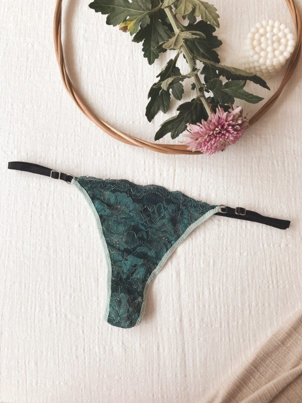 Producto - Regulable Daisy D1 puntilla verde  hilos lurex