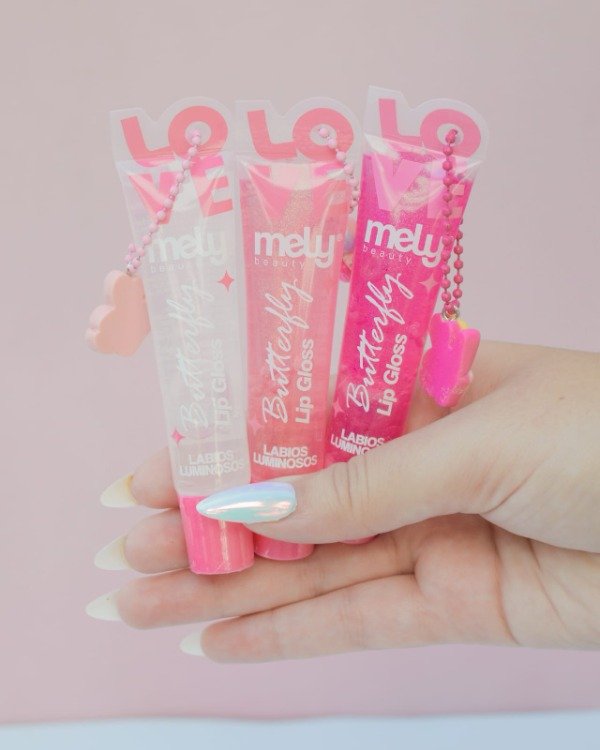 Producto - Gloss con glitter y llavero Mely