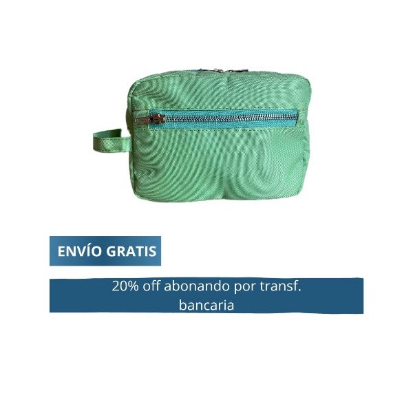 Producto - Neceser Verde Agua abonando por transferencia 59.840 pesos