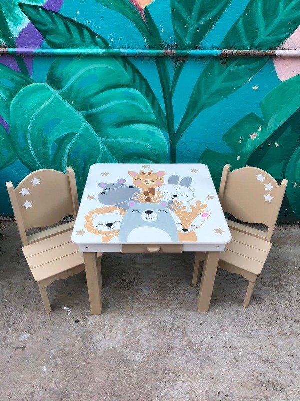 Producto - Juego de mesa tapa con cajon + 2 sillas - 5