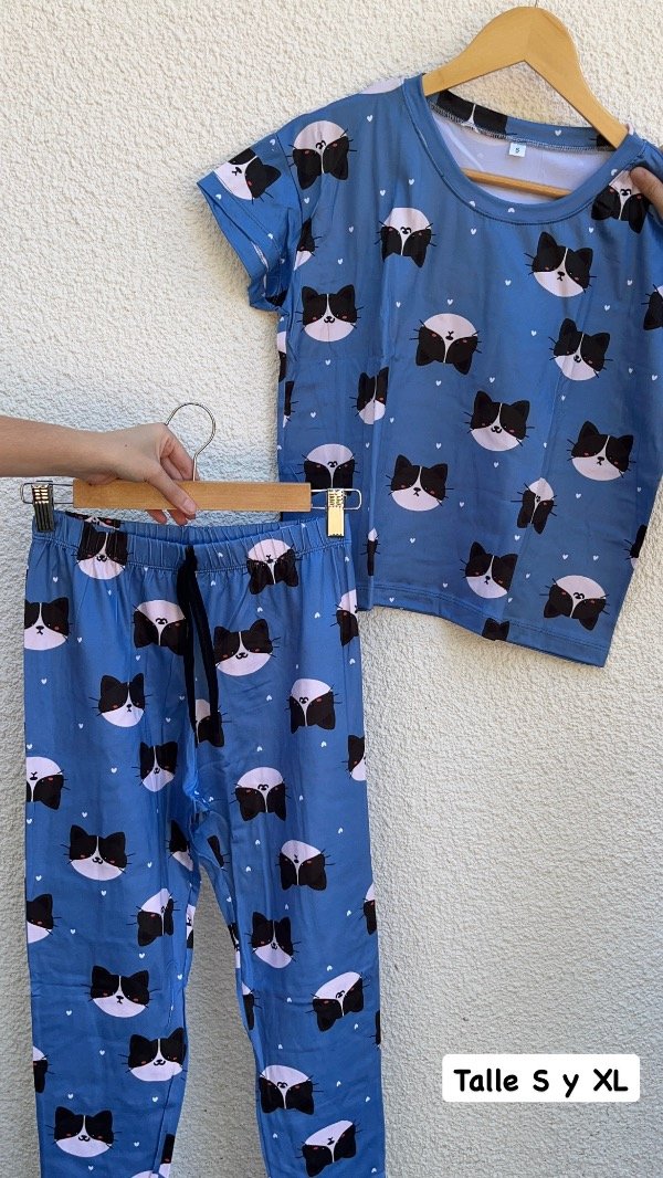 Producto - Pijama #Gatitos azul