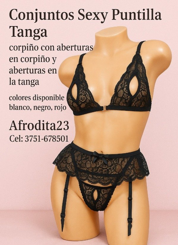 Producto - Lenceria erotica, conjunto con medias y portaligas