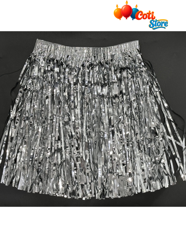 Producto - Tutú Hawaiana Metalizada 60x40cm Plata