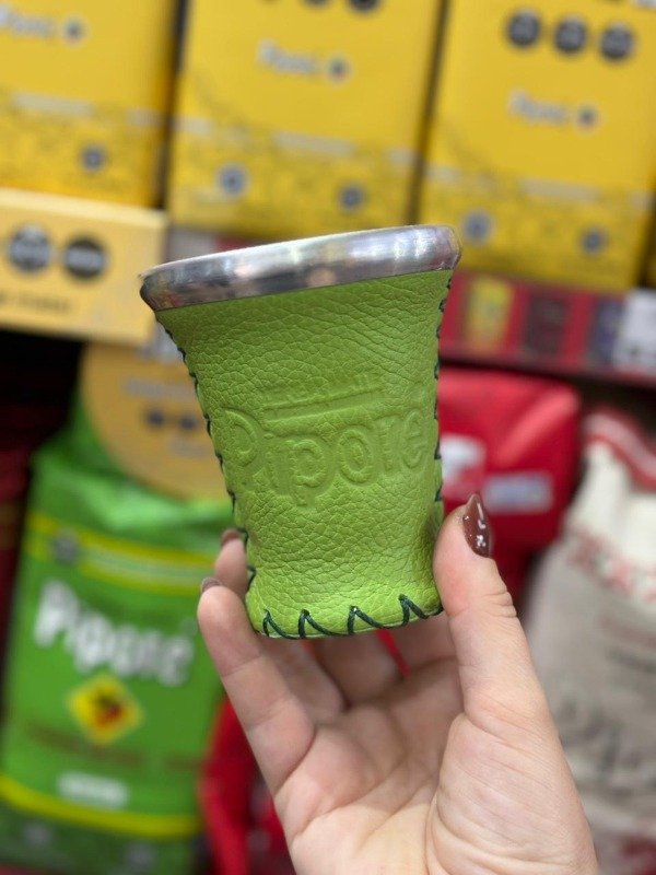 Producto - Mate Pipore Vidrio Forrado en Cuero Verde