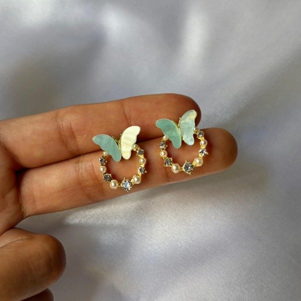 Producto - Aros mariposas turquesa