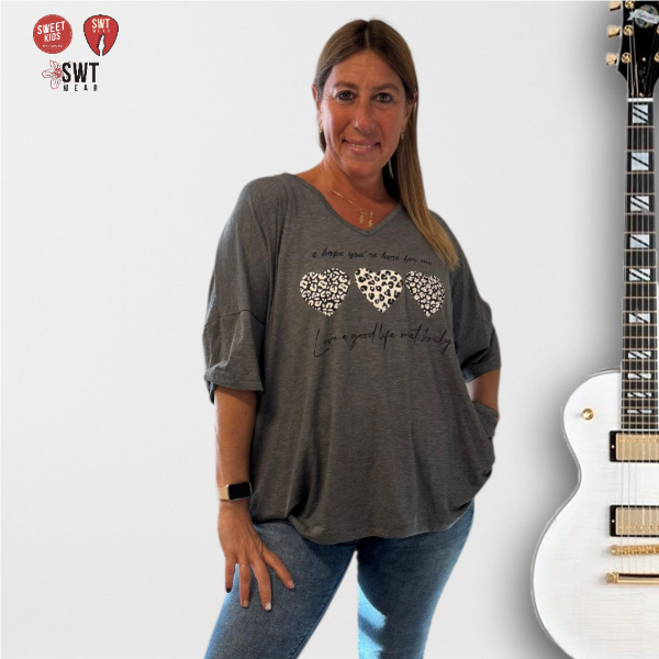 Producto - Remerón 3 Corazones Print Escote V Talle 4 a 7