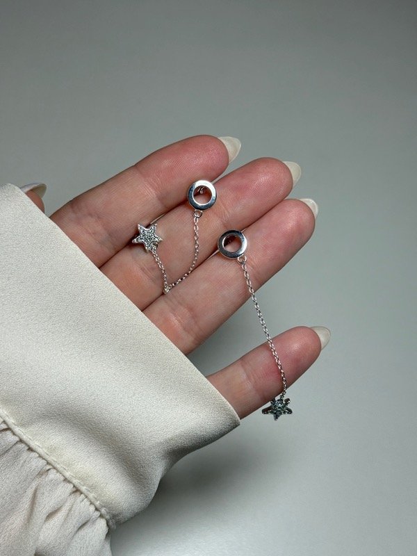 Producto - Aros con doble dije y cadenitas - 1