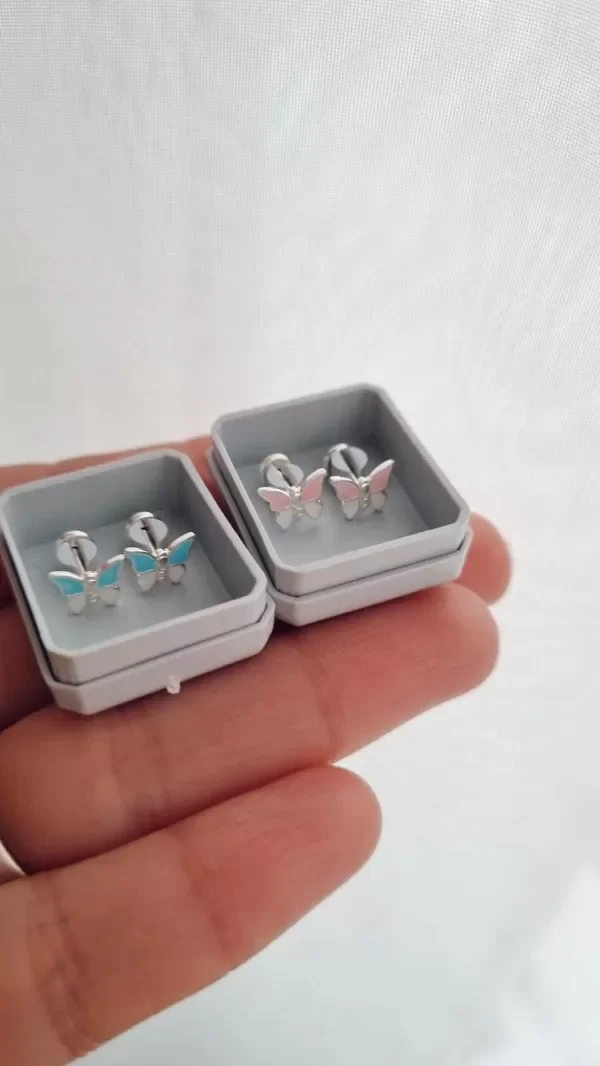 Producto - Abridores mariposas doble color plata 925