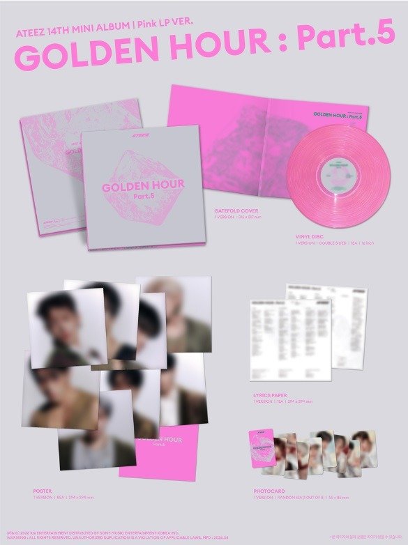 Producto - Ateez Golden Hour Part 5 Vinilo Pink LP Version - 1