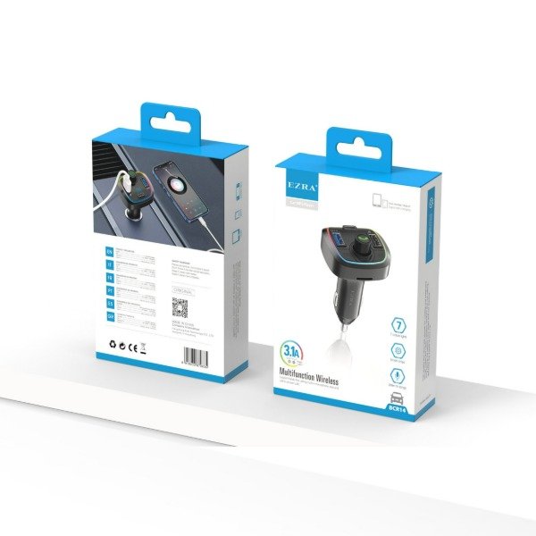 Producto - FM Transmisor Para Auto 3.1A 2USB - 1TPC Con Luz Led BCR14.