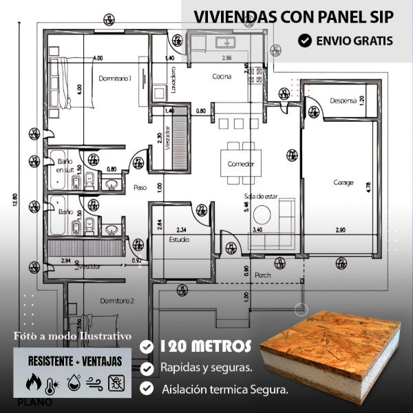 Producto - Casa Obra Gris de 120 metros "Proyectos a medida, precios imbatibles."