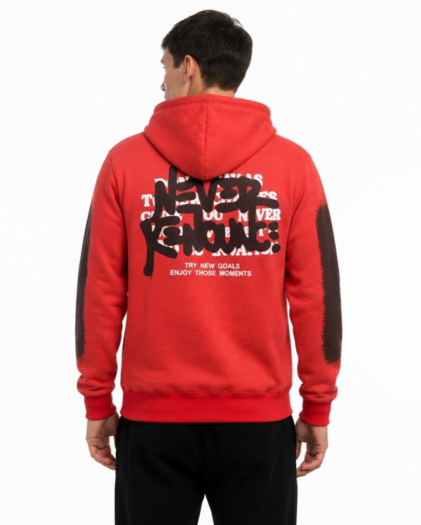 Producto - BUZO CANGURO DKS FRISADO C/ESTAMPA GRAFITI - ROJO
