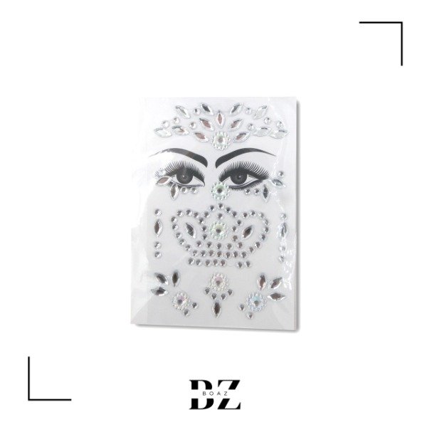 Producto - STICKER FACE X 12 CARD EN BLISTER GRANDE TRANSP. -