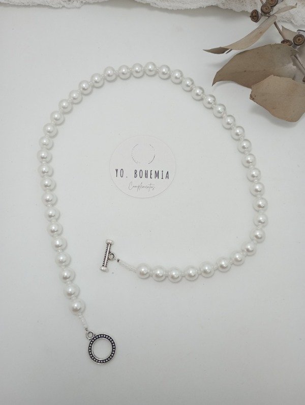 Producto - Collar CHÓKER perlas white