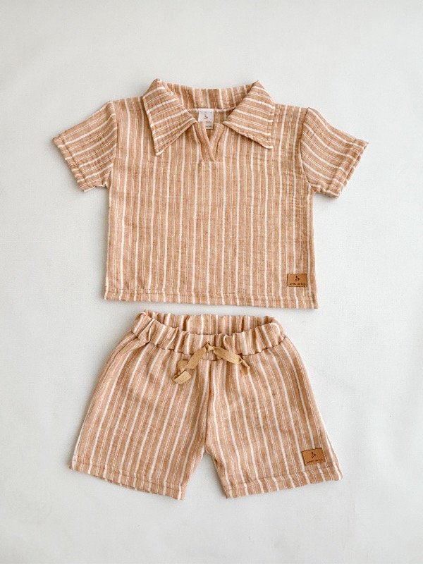 Producto - Conjunto Ciro rayado moka - 0
