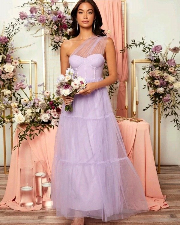 Vestido importado con corsét lila talle XS — imagen 5