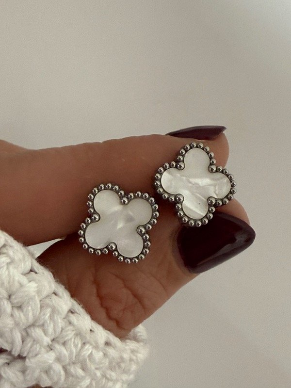 Producto - A1153 Aros Van Cleef acero quirúrgico color blanco