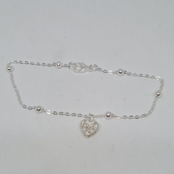 Producto - Pulsera bolitas y corazon 19cm