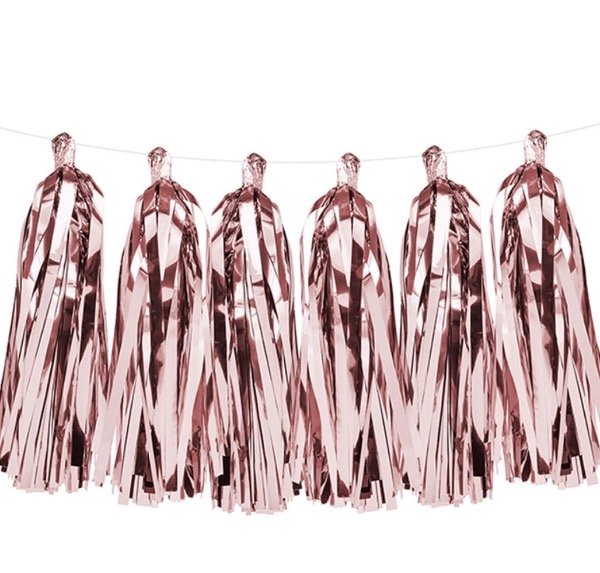 Producto - GUIRNALDA BORLAS ROSA GOLD - x 300cm