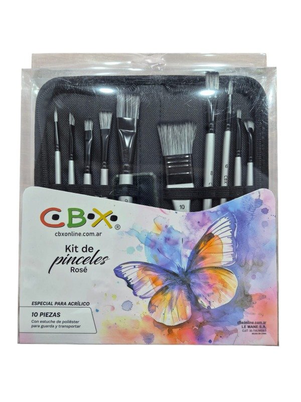 Producto - Set CBX Pinceles Rose X10 Piezas + Estuche