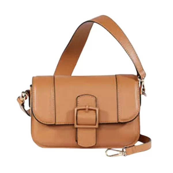 Producto - Cartera Bandolera Squash Ecocuero C/Solapa CAMEL