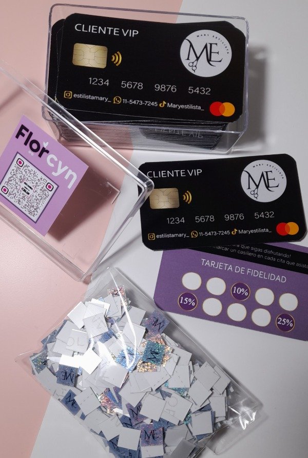 Producto - 100 tarjetas Vip con caja + 1000 mini sticker