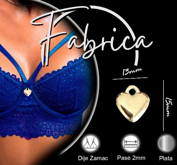 Producto - Dije corazón niquel/plateado (1 unidad)