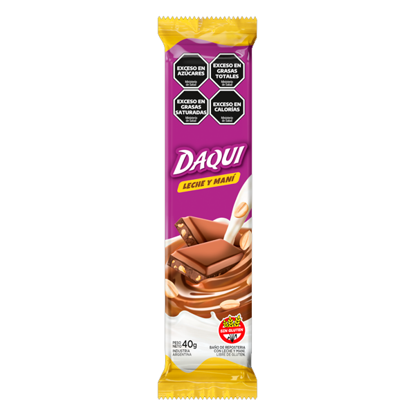 Producto - Chocolate Daqui Leche Maní 40 gramos