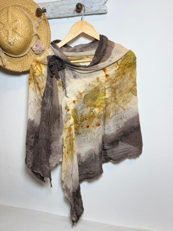 Producto - Pashmina ECOPRINT algodón DARK GREY